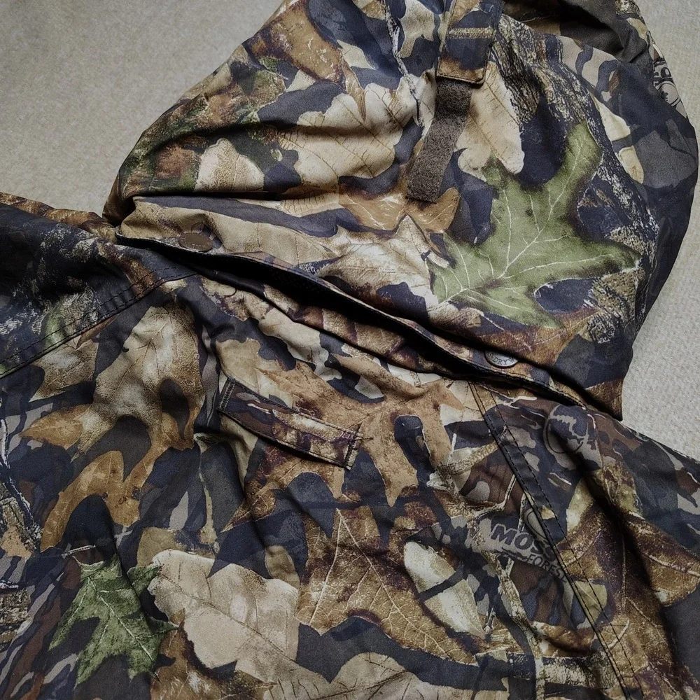 Stearns Dry Wear Camo Mossy Oak Forest Hunt Jacket Men's L Windbreaker Outdoor